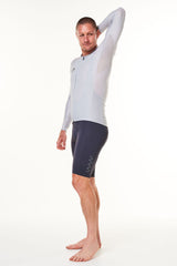 men's lightweight long sleeve cycling jersey - silver