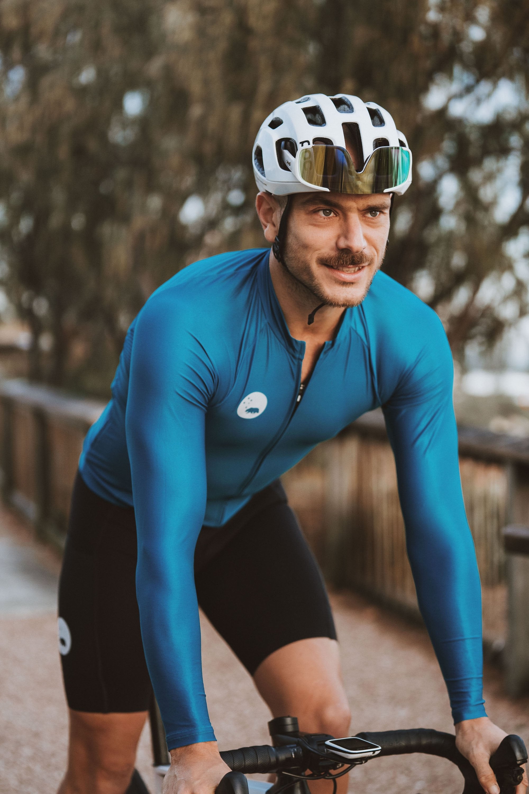 Men's Lightweight Long Sleeve Cycling Jersey - Jade