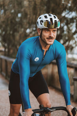 men's lightweight long sleeve cycling jersey - jade