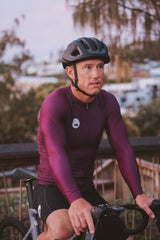 men's lightweight long sleeve cycling jersey - tyrian