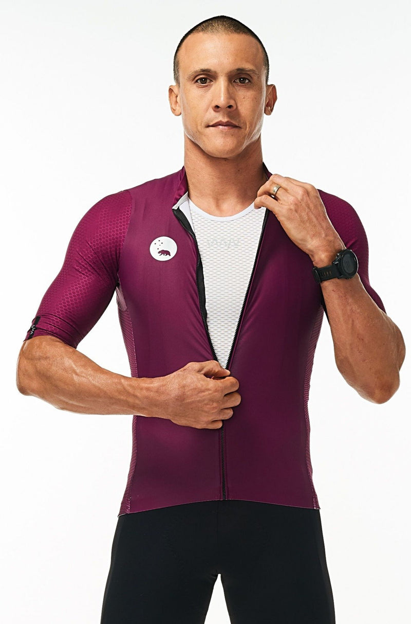 men's LUCEO hex racer cycling jersey - tyrian