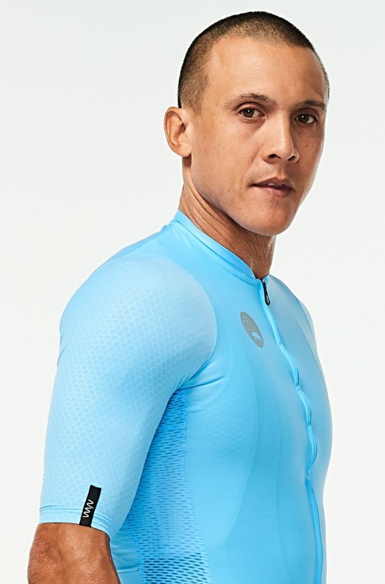 men's LUCEO hex racer cycling jersey - sky blue