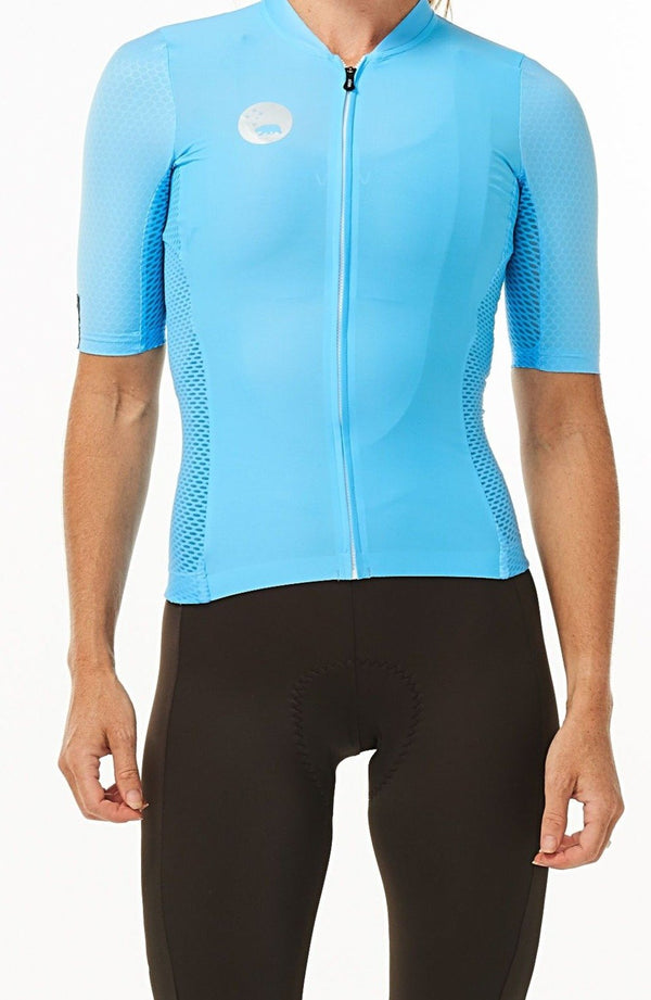 women's LUCEO hex racer cycling jersey - sky blue