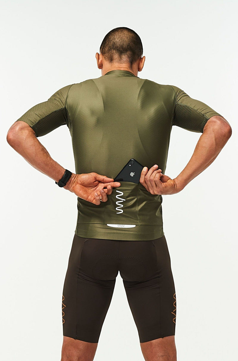 men's LUCEO hex racer cycling jersey - olive